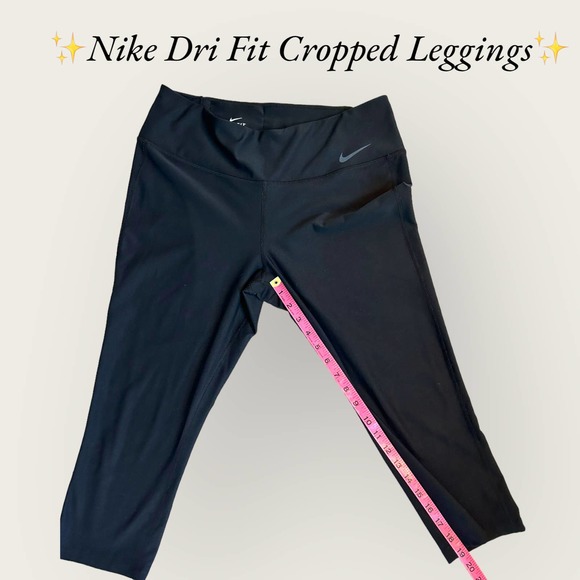 ✨Nike Dri‎ Fit Cropped Leggings in Black. Size Large✨ - Picture 3 of 7